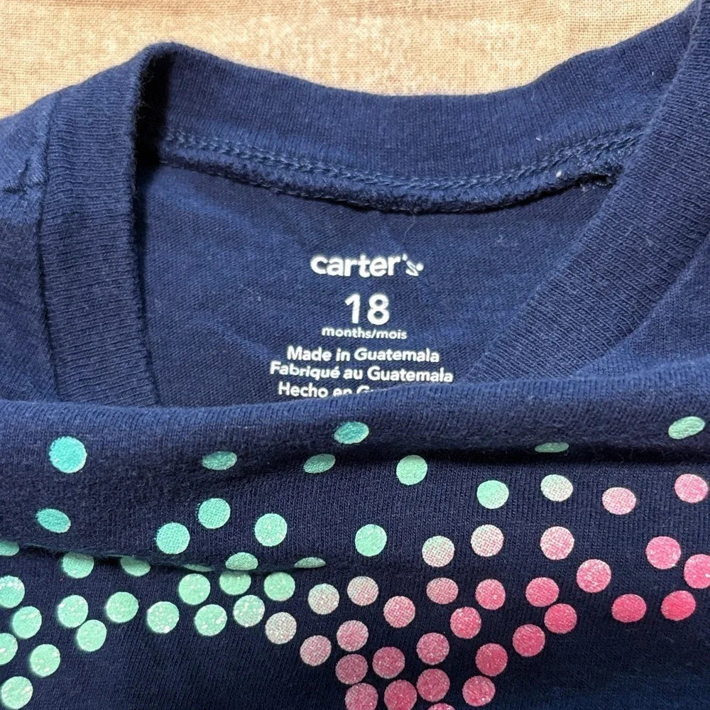 Carter's Navy Happy Heart Long Sleeve Tee